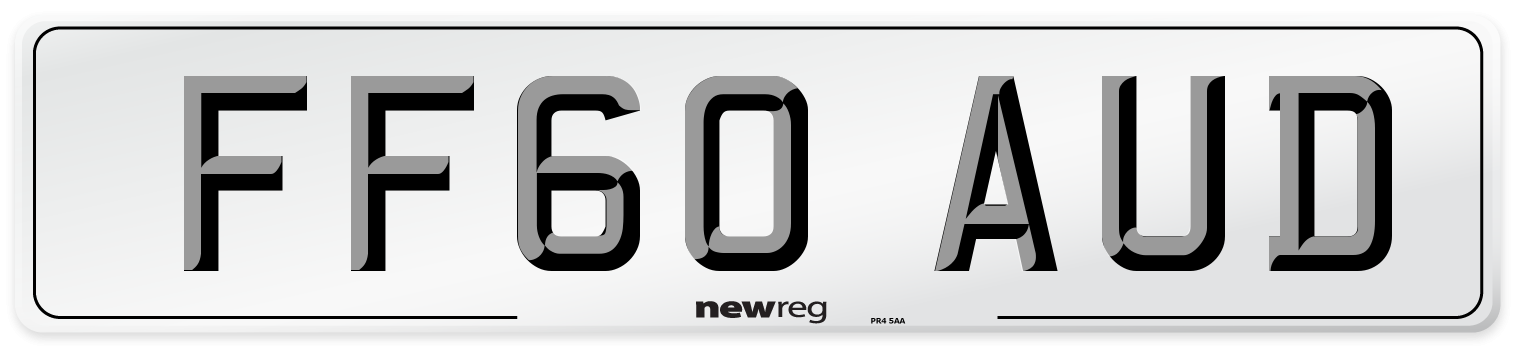 FF60 AUD Number Plate from New Reg